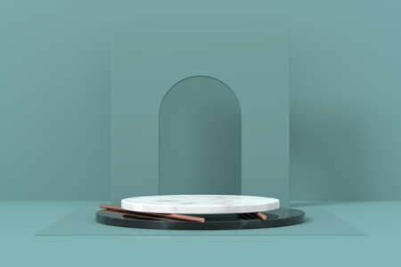 Display stand design. 3D product display. 3D rendering.の写真素材
