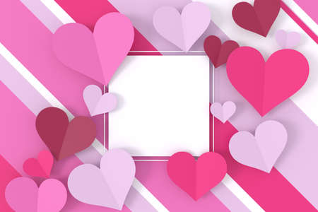 Valentine's day card design. 3D rendering.の写真素材