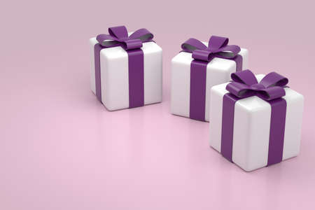 Gift box banner design. 3D rendering.の写真素材