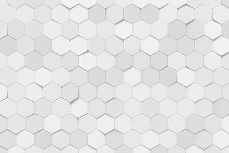 Modern tile wall design. Abstract background of hexgon. 3D rendering.の写真素材