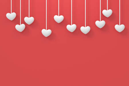 Valentine background design. Heart background. 3D rendering.の写真素材
