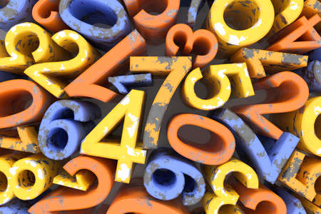 Abstract background of numbers. 3D rendering.