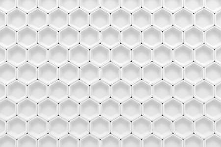 Abstract background of hexagon. Modern tile wall. 3D rendering.