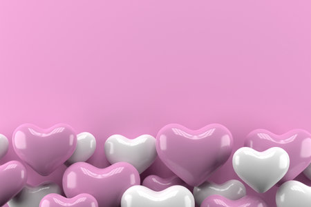 Valentines day background design. 3D rendering.の写真素材