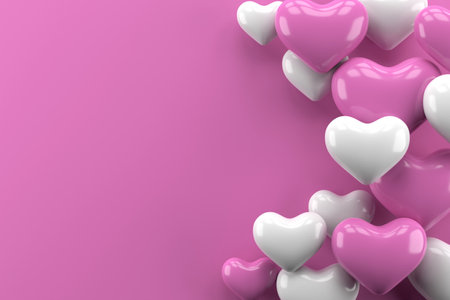 Valentines day background design. 3D rendering.の写真素材