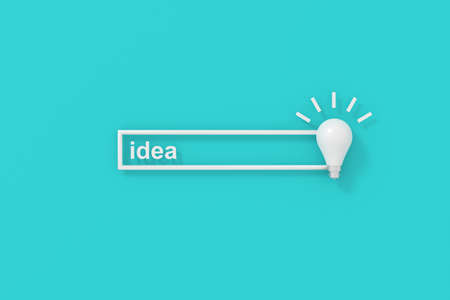Idea banner design. 3D rendering.