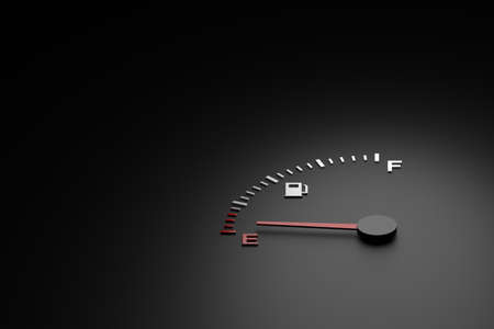 Fuel gauge. 3D banner design. 3D rendering.の写真素材
