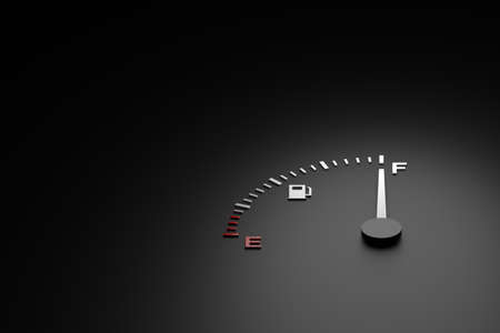Fuel gauge. 3D banner design. 3D rendering.の写真素材