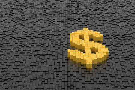 Dollar sign banner design. 3D rendering.の写真素材