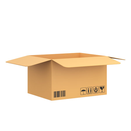 Box for online shipping banner. 3D element.の写真素材