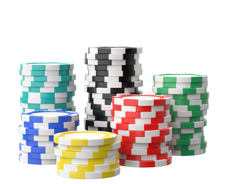 Casino chip. Casino token. 3D chip. 3D illustration.の写真素材