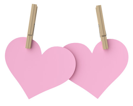 Heart paper. Valentine card decoration. 3D illustration.の写真素材