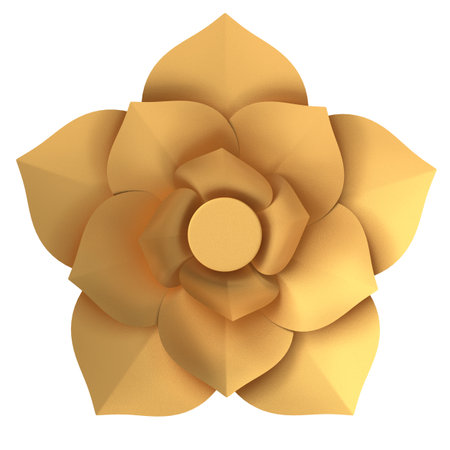 Golden flower. 3D flower. 3D illustration.の写真素材
