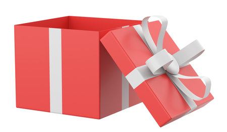 Opened Gift Box. 3D gift box. Open gift box.の写真素材
