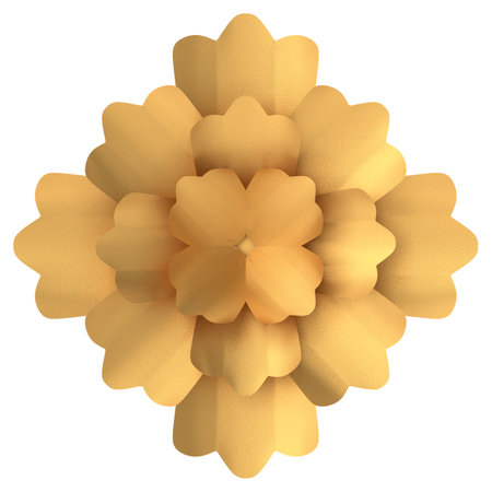 Golden flower. 3D flower. 3D illustration.の写真素材