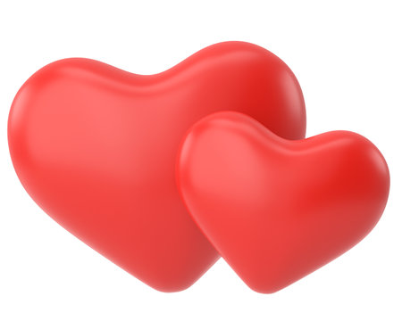 Couple heart. 3D heart. Valentine card decoration.の写真素材