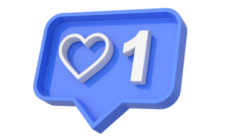 One like. 1 like. Like icon. 3D illustration.の写真素材