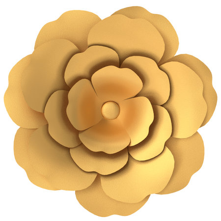 Golden flower. 3D flower. 3D illustration.の写真素材