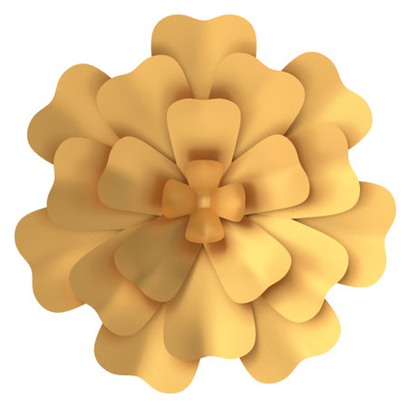Golden flower. 3D flower. 3D illustration.の写真素材