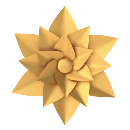 Golden flower. 3D flower. 3D illustration.の写真素材