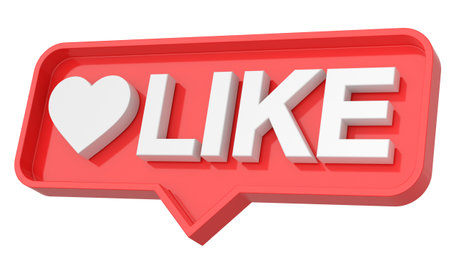 3D like icon. 3D icon. 3D illustration.の写真素材