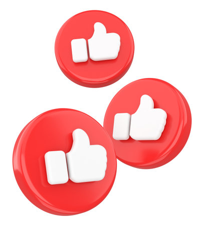 Like icon. 3D icon. 3D illustration.の写真素材