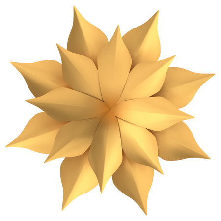 Golden flower. 3D flower. 3D illustration.の写真素材