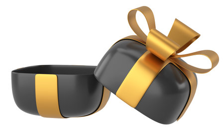 Opened Gift Box. 3D gift box. 3D illustration.の写真素材