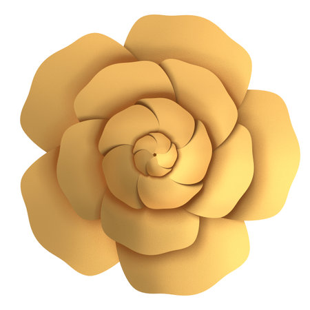 Golden flower. 3D flower. 3D illustration.の写真素材