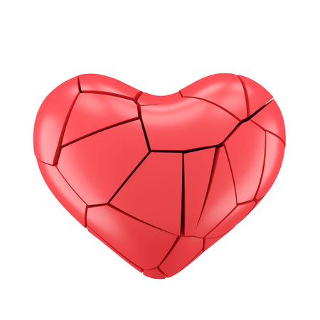 3D broken heart. 3D element.の写真素材