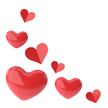 Heart shape. Valentine decoration. 3D illustration.の写真素材