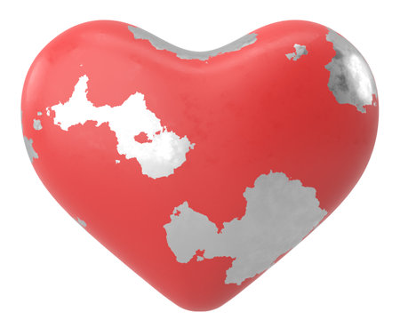 3D heart. Valentine card decoration. 3D illustration.の写真素材