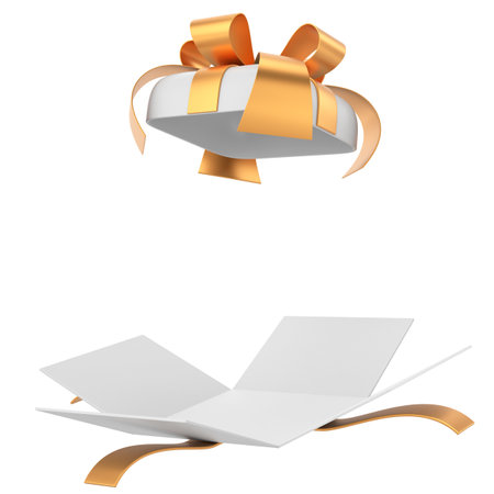 Opened Gift Box. 3D gift box. 3D illustration.の写真素材