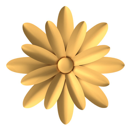 Golden flower. 3D flower. 3D illustration.の写真素材