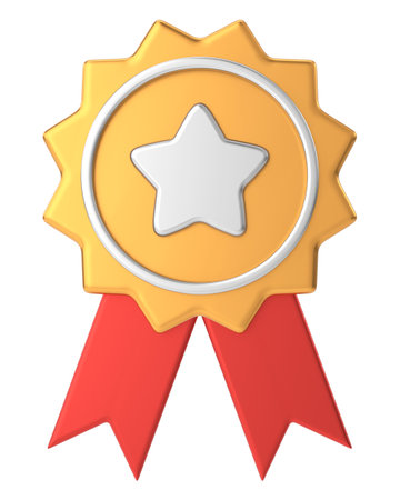 3D bestseller badge. 3D illustration.の写真素材