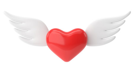 3D heart cupid. Valentine card decoration. 3D illustration.の写真素材