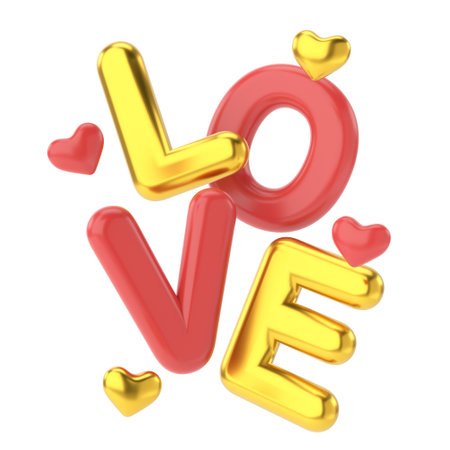 3D love. Valentine decoration. 3D illustration.の写真素材