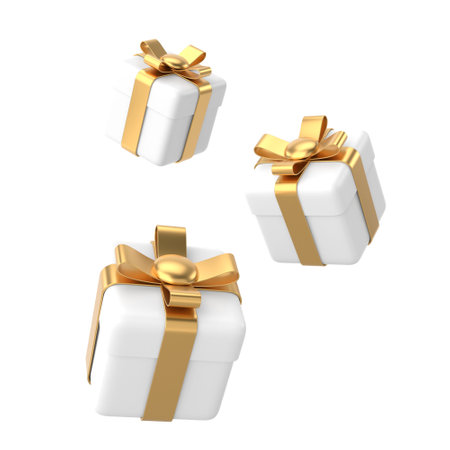 3D gift box. 3D element. 3D illustration.の写真素材