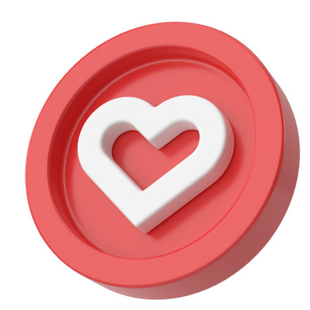 Love icon. Heart icon. 3D illustration.の写真素材