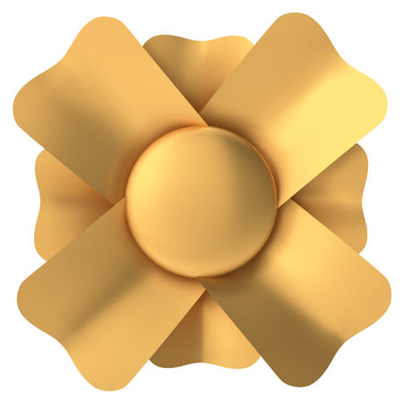 Golden flower. 3D flower. 3D illustration.の写真素材