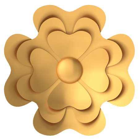 Golden flower. 3D flower. 3D illustration.の写真素材
