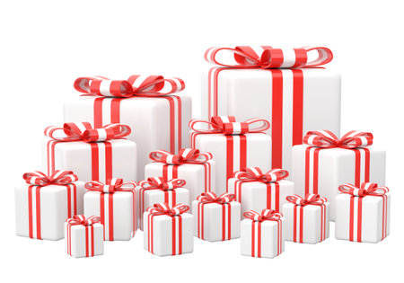 3D gift box. 3D decoration. 3D illustration.の写真素材