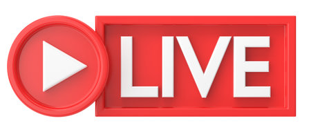 3D live icon. Livestreaming. 3D illustration.の写真素材