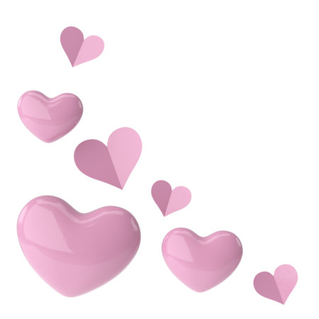 Heart shape. Valentine decoration. 3D illustration.の写真素材