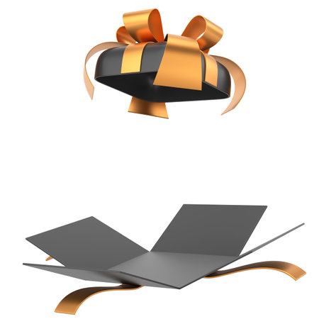 Opened Gift Box. 3D gift box. 3D illustration.の写真素材