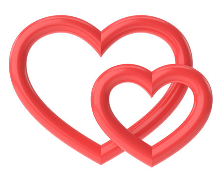 3D heart. Valentine card decoration. 3D illustration.の写真素材