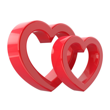 3D heart shape. Couple hearts. 3D element.の写真素材