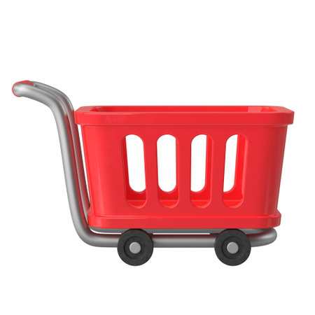 Shopping cart. Shopping basket. 3D illustration.の写真素材