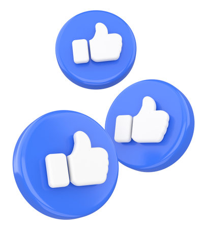 Like icon. 3D icon. 3D illustration.の写真素材
