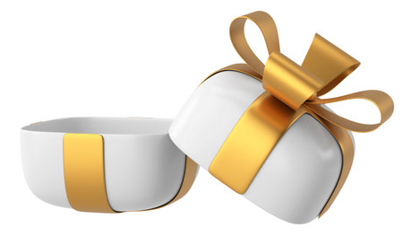 Opened Gift Box. 3D gift box. Open gift box. 3D illustration.の写真素材